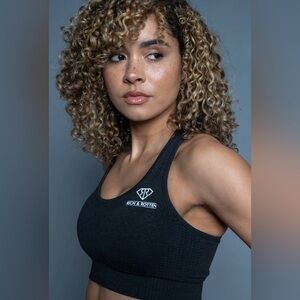 Rich & Rotten women’s sports bra Charcoal Gray size M NWOT